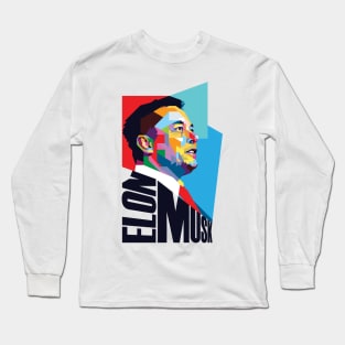 Elon Musk Pop Art Long Sleeve T-Shirt